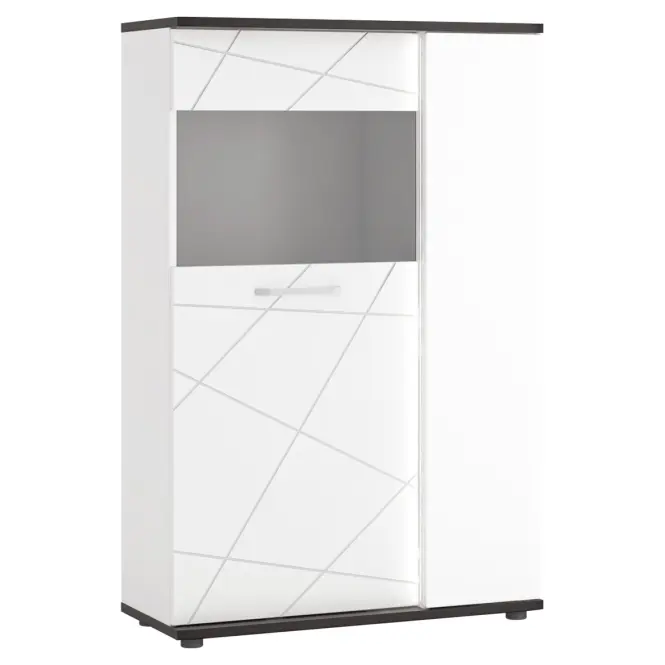 Vitrin Venezia VENV02R 2D alpesi fehér/tölgy vicenza fekete/mdf fehér l