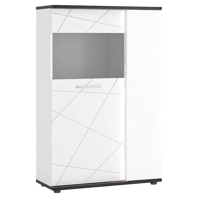 Vitrin Venezia VENV02R 2D alpesi fehér/tölgy vicenza fekete/mdf fehér l