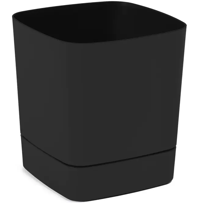 Virágcserép talapazattal Clima 25x25 Recycled fekete LA142-04
