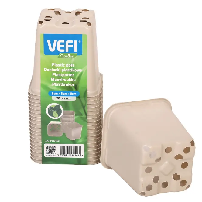Virágcserép kanégyzet 8 cm bézs 20/csomag