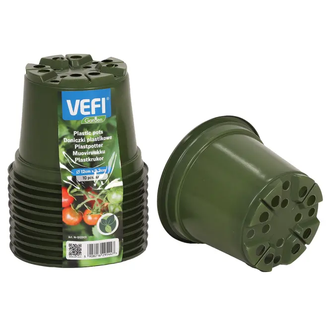Virágcserép kerek 12 cm zöld 10/csomag