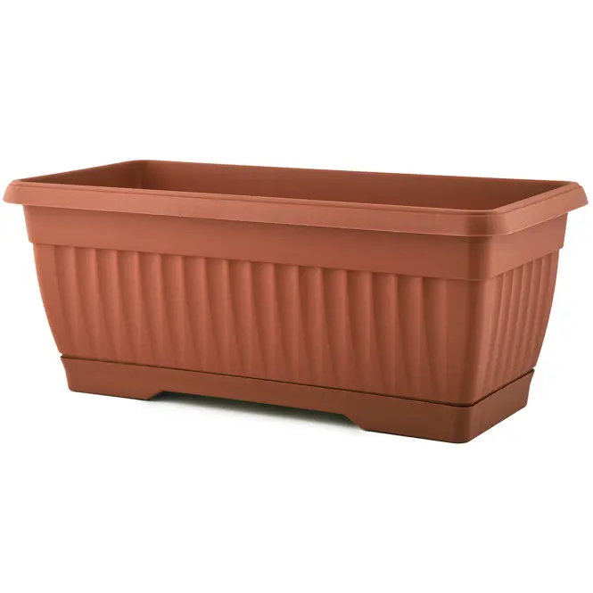 Virágcserép balkonowa + uchwyt 50x19x16,5 terracotta