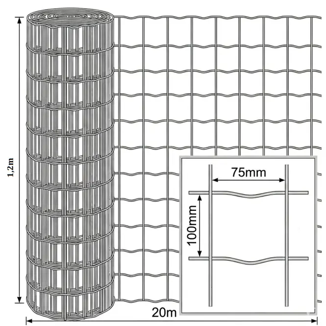 Hegesztett háló 1,2x20 m 100x75 zöld GME1220G