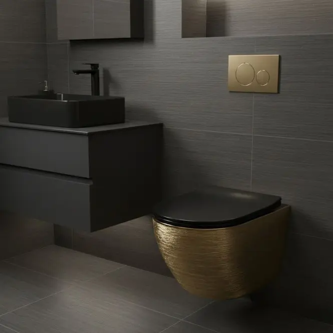 WC csésze Carlo Mini Tornado Gold Brush,7
