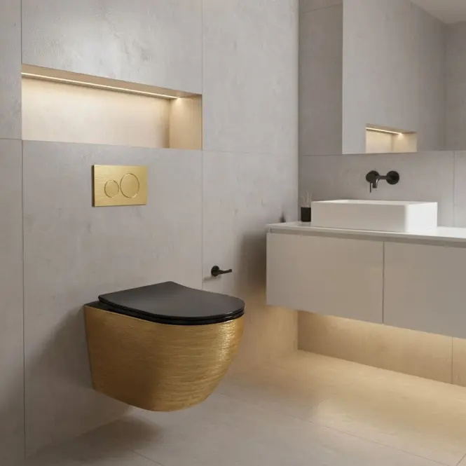 WC csésze Carlo Mini Tornado Gold Brush,8