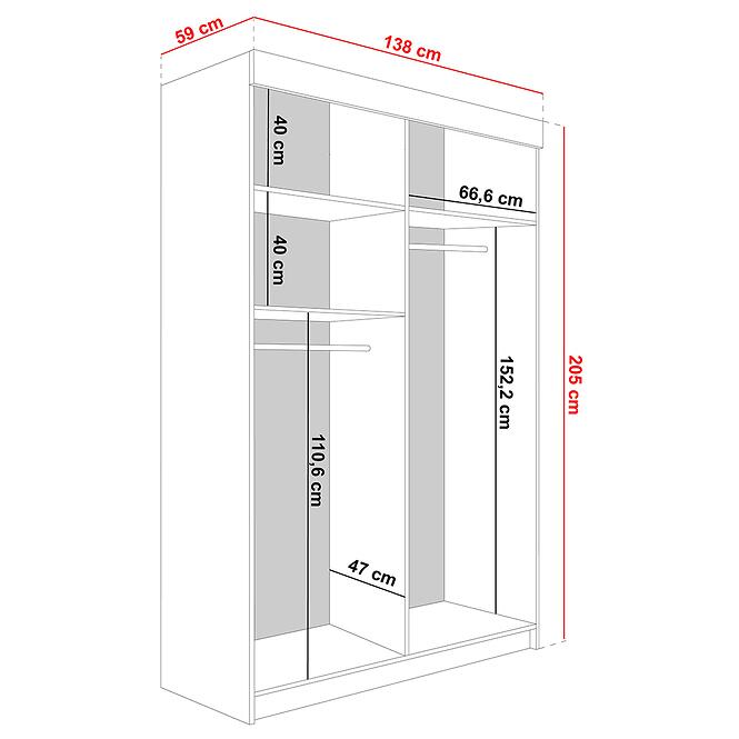 Szekrény Tanger 138 Grafit