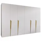 Szekrény Piano 1-300 (2x150) fehér/arany