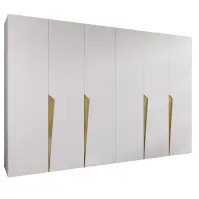 Szekrény Piano 1-300 (2x150) fehér/arany