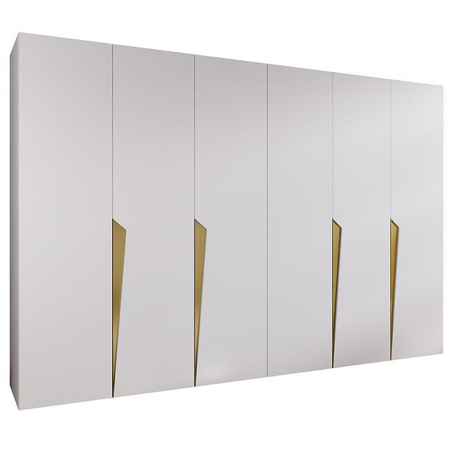 Szekrény Piano 1-300 (2x150) fehér/arany
