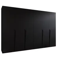 Szekrény Piano 1-300 (2x150) fekete/fekete