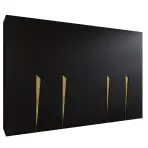 Szekrény Piano 1-300 (2x150) fekete/arany