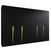 Szekrény Piano 1-300 (2x150) fekete/arany