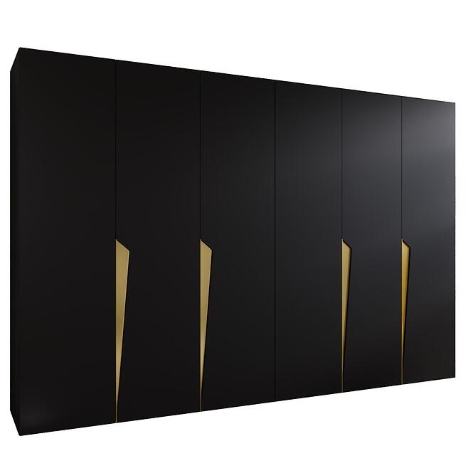 Szekrény Piano 1-300 (2x150) fekete/arany