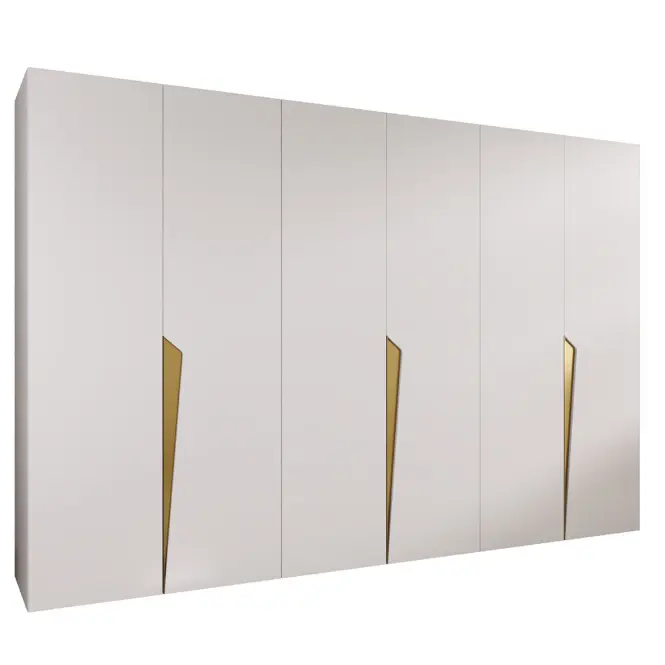 Szekrény Piano 1-300 (3x100) fehér/arany