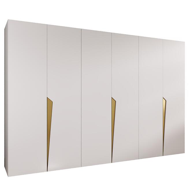 Szekrény Piano 1-300 (3x100) fehér/arany
