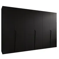 Szekrény Piano 1-300 (3x100) fekete/fekete