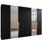 Szekrény Piano 2-300 (2x150) fekete/arany