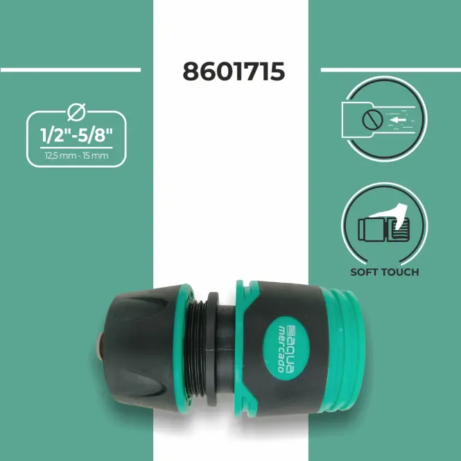 Gyorscsatlakozó - stop szeleppel 1/2˝-5/8˝ Soft Touch AM5810E,3