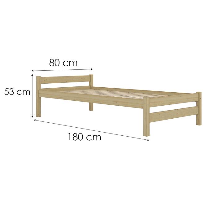 Ágy Aleks 80x180 természetes, nem lakkozott