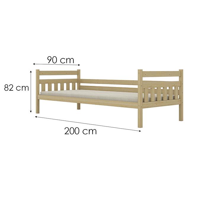 Ágy Dawid standard 90x200 természetes, nem lakkozott,4