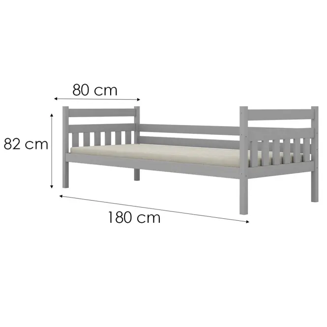 Ágy Dawid standard 80x180 szürke