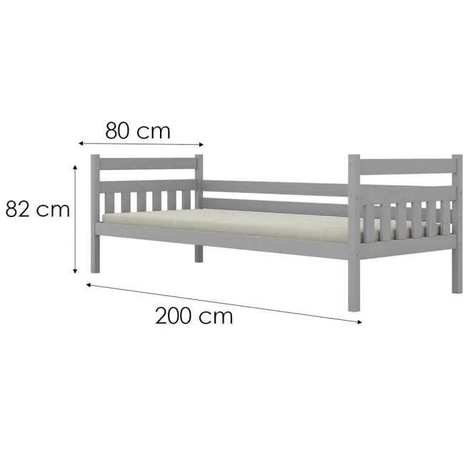 Ágy Dawid standard 80x200 szürke