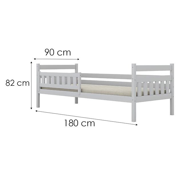 Ágy Dawid standard + korlát 90x180 fehér