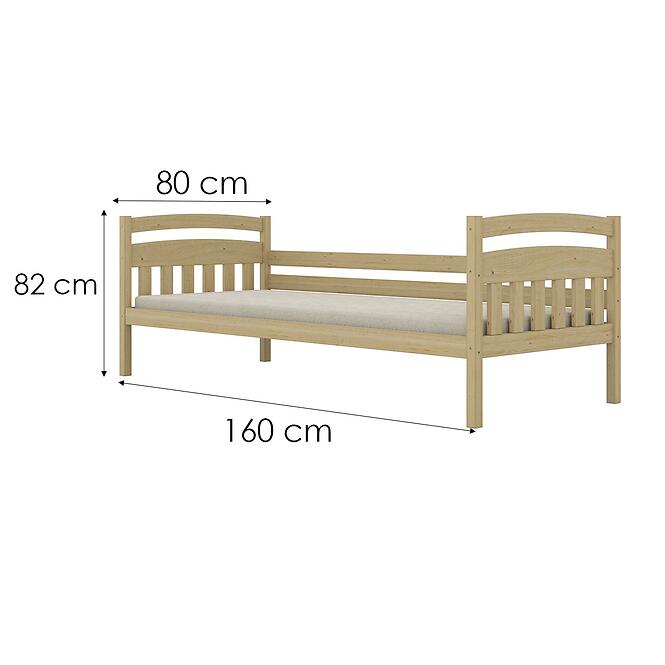 Ágy Tosia standard 80x160 természetes, lakkozott