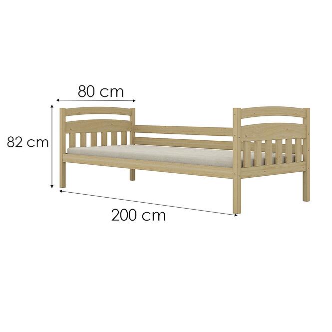 Ágy Tosia standard 80x200 természetes, lakkozott,4