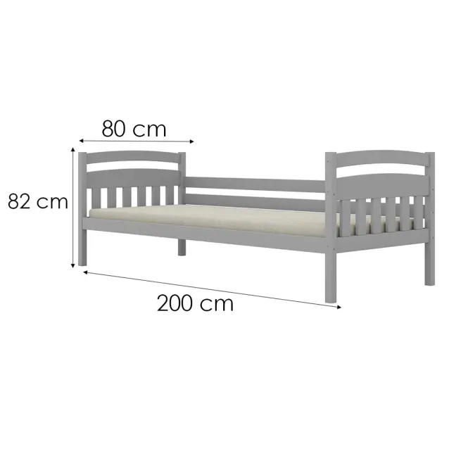 Ágy Tosia standard 80x200 szürke
