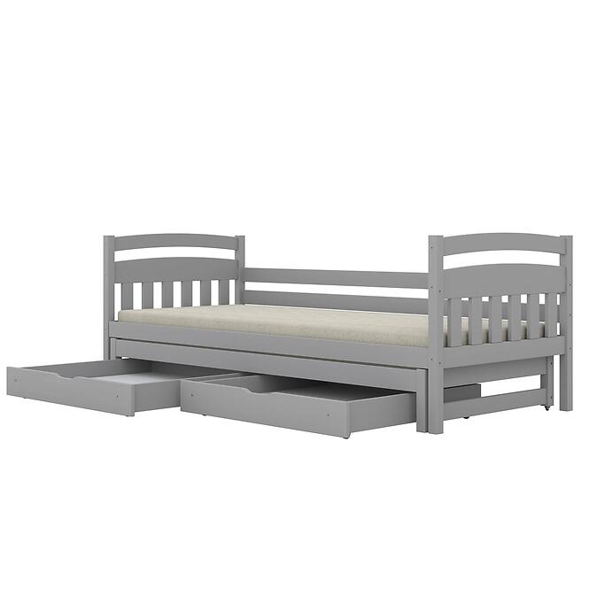 Ágy Tosia pótággyal  + fiókok 80x200 szürke,2
