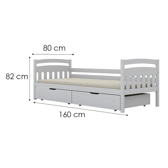 Ágy Tosia nagy fiókok 80x160 fehér,3