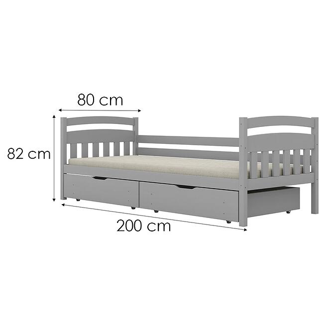 Ágy Tosia nagy fiókok 80x200 szürke