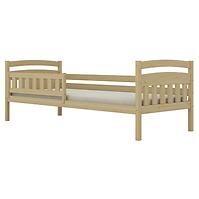 Ágy Tosia standard + korlát 80x160 természetes, nem lakkozott