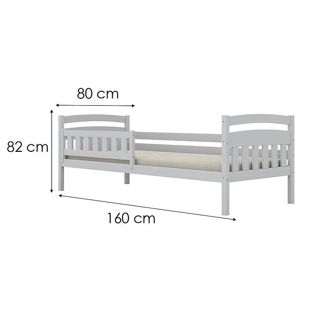 Ágy Tosia standard + korlát 80x160 fehér