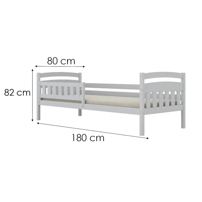 Ágy Tosia standard + korlát 80x180 fehér,2