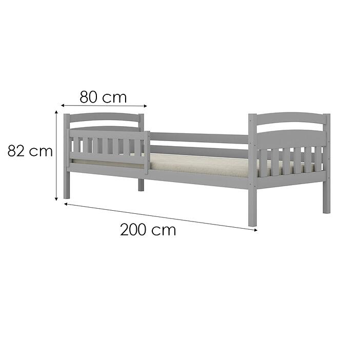 Ágy Tosia standard + korlát 80x200 szürke