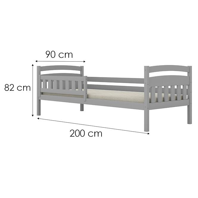 Ágy Tosia standard + korlát 90x200 szürke