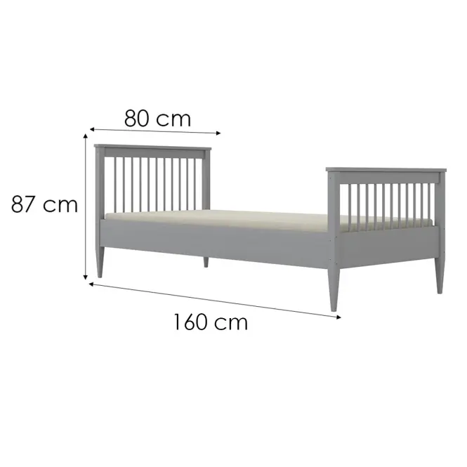 Ágy Emilia 80x160 szürke