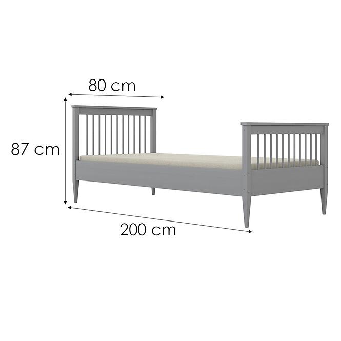 Ágy Emilia 80x200 szürke