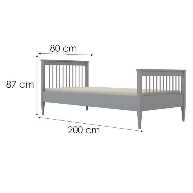 Ágy Emilia 80x200 szürke,4