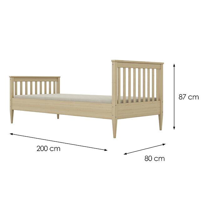 Ágy Ignaś 80x200 természetes, lakkozott,2