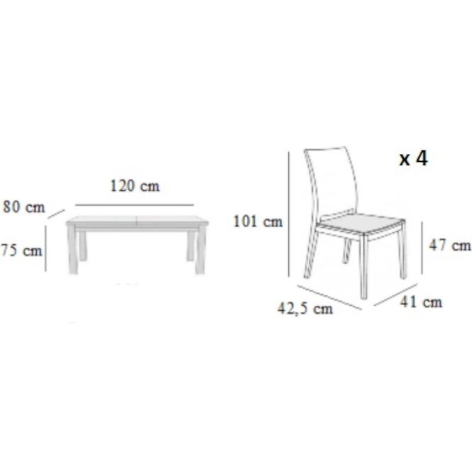 Étkező készlet Smart 1+4 rustik