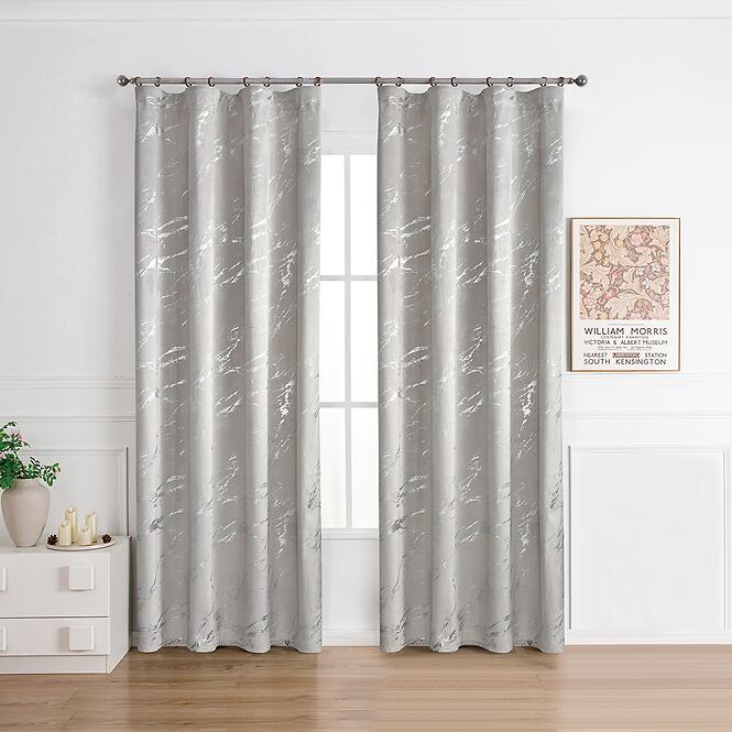 Függöny ráncoló szalagon VELVI 2504-7/210GSM 140x250 szürke