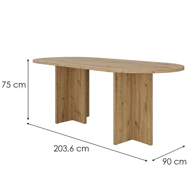 Asztal Loen 204x90 Tölgy Artisan