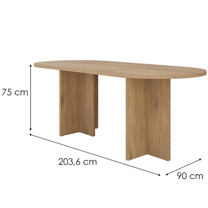 Asztal Loen 204x90 Tölgy Cremona