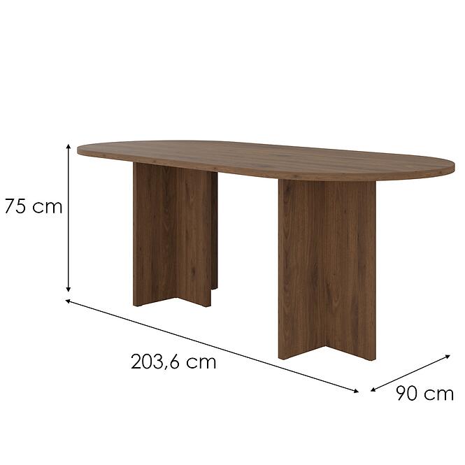 Asztal Loen 204x90 Dió Okapi