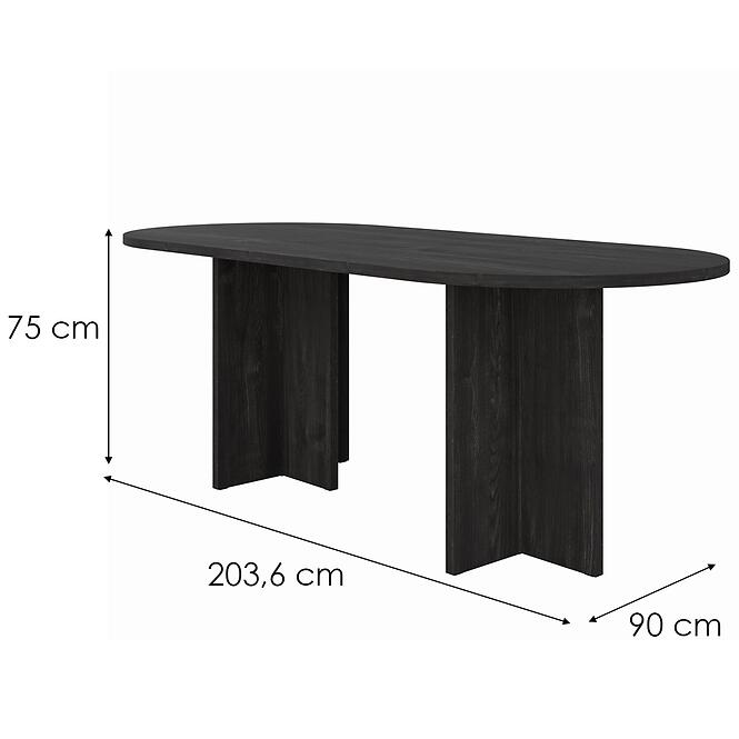 Asztal Loen 204x90 Hamu Portland