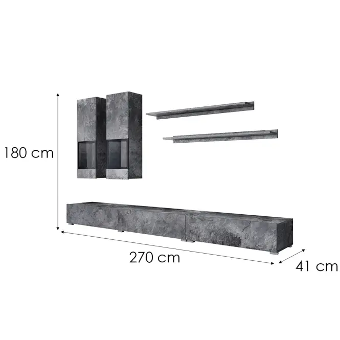 Nappali bútor Baros 10 Sötét beton