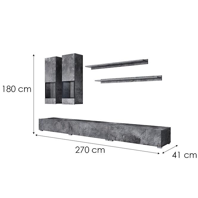 Nappali bútor Baros 10 Sötét beton